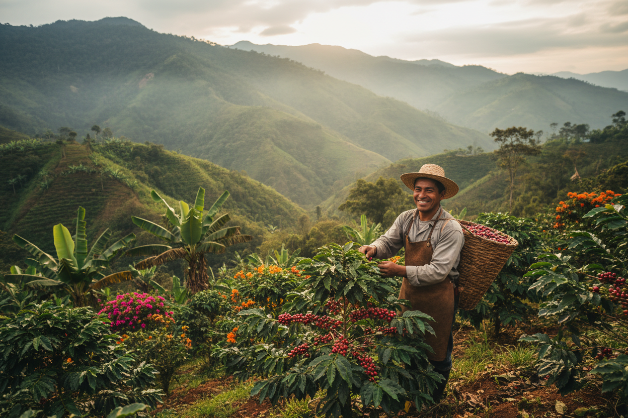 Cafea Single Origin Columbia - ferme în Munții Anzi